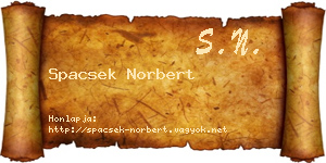 Spacsek Norbert névjegykártya