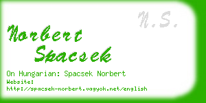 norbert spacsek business card